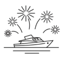 fireworks charter boat icon